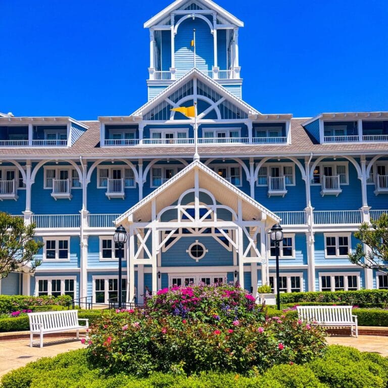 picutre of beach club resort building from the outside disney's beach club room tour