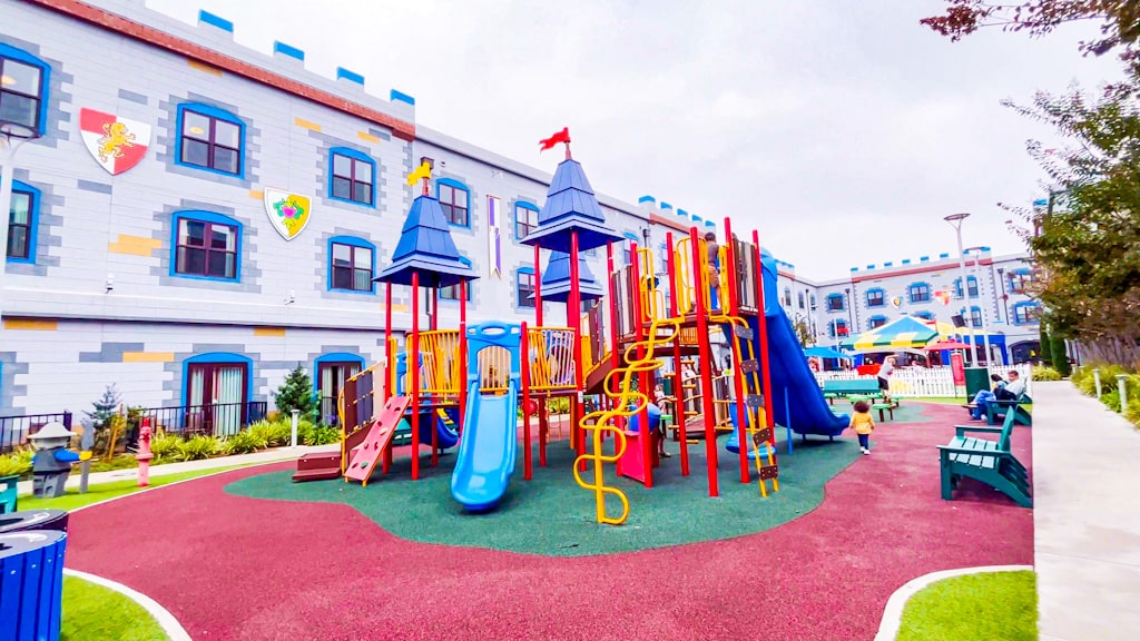 picture of one of the play areas in the courtyard of the LEGOLAND castle hotel
