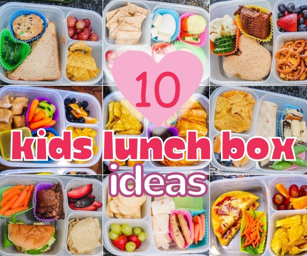 a variety of school lunch box ideas for kids