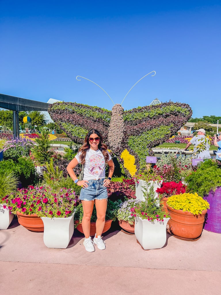 epcot flower and garden festival butterfly topiaries and other floral arrangements