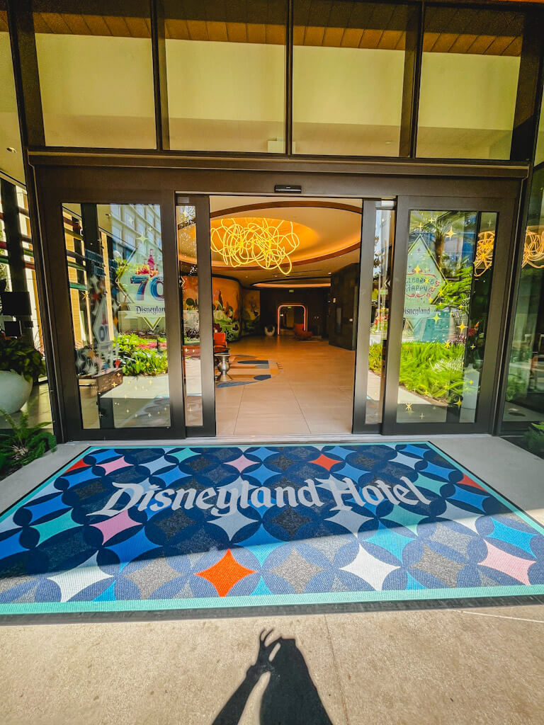 entrance to the Discovery Tower at the Villas at Disneyland Hotel.