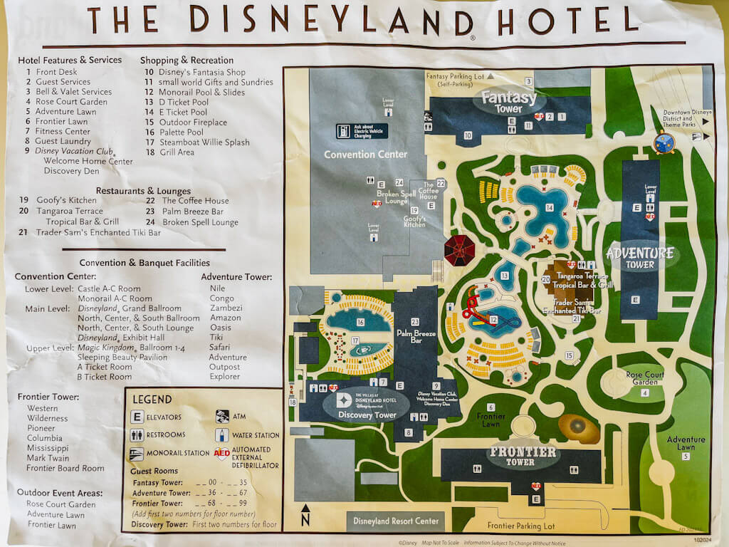 map of the Disneyland Hotel